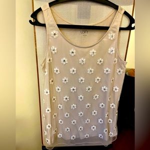 Loft Daisy sequin Top Small NWOT